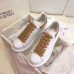Alexander McQueen Women's Oversized Sneakers With Gold Glitter Heel
