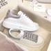 Alexander McQueen Women's Oversized Sneakers With Silver Glitter Heel