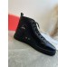 Christian Louboutin Men's Louis Flat Sneakers in Black Leather Christian Louboutin Men's Louis Flat Sneakers in Black Leather