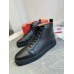 Christian Louboutin Men's Louis Flat Sneakers in Black Leather Christian Louboutin Men's Louis Flat Sneakers in Black Leather