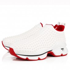Christian Louboutin Men's Spike Sock Donna Sneakers White Christian Louboutin Men's Spike Sock Donna Sneakers White