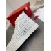 Christian Louboutin Men's Louis Spikes Flat Sneakers In White Leather
