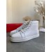 Christian Louboutin Men's Louis Flat Sneakers In White Leather Christian Louboutin Men's Louis Flat Sneakers In White Leather