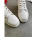 Christian Louboutin Men's Louis Flat Sneakers In White Leather Christian Louboutin Men's Louis Flat Sneakers In White Leather
