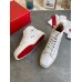 Christian Louboutin Men's Louis Flat Sneakers In White Leather Christian Louboutin Men's Louis Flat Sneakers In White Leather