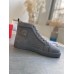 Christian Louboutin Men's Louis Orlato Flat Sneakers In Grey Suede Christian Louboutin Men's Louis Orlato Flat Sneakers In Grey Suede