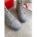 Christian Louboutin Men's Louis Orlato Flat Sneakers In Grey Suede Christian Louboutin Men's Louis Orlato Flat Sneakers In Grey Suede