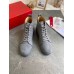 Christian Louboutin Men's Louis Orlato Flat Sneakers In Grey Suede Christian Louboutin Men's Louis Orlato Flat Sneakers In Grey Suede
