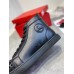 Christian Louboutin Men's Lou Spikes Flat Sneakers In Black Leather Christian Louboutin Men's Lou Spikes Flat Sneakers In Black Leather
