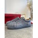 Christian Louboutin Men's Louis Junior Spikes Orlato Flat Sneakers Grey Christian Louboutin Men's Louis Junior Spikes Orlato Flat Sneakers Grey