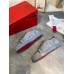 Christian Louboutin Men's Louis Junior Spikes Orlato Flat Sneakers Grey Christian Louboutin Men's Louis Junior Spikes Orlato Flat Sneakers Grey