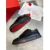 Christian Louboutin Men's Louis Junior Flat Sneakers In Black Leather Christian Louboutin Men's Louis Junior Flat Sneakers In Black Leather