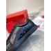 Christian Louboutin Men's Louis Junior Flat Sneakers In Black Leather Christian Louboutin Men's Louis Junior Flat Sneakers In Black Leather