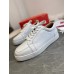 Christian Louboutin Men's Louis Junior Flat Sneakers In White Calfskin Christian Louboutin Men's Louis Junior Flat Sneakers In White Calfskin