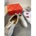 Christian Louboutin Men's Louis Junior Flat Sneakers In White Calfskin Christian Louboutin Men's Louis Junior Flat Sneakers In White Calfskin