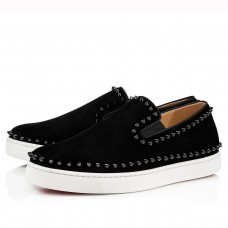Christian Louboutin Men's Pik Boat Flat Sneakers Black Christian Louboutin Men's Pik Boat Flat Sneakers Black