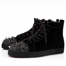 Christian Louboutin Men's Lou Pik Pik Strass Flat Sneakers Black Christian Louboutin Men's Lou Pik Pik Strass Flat Sneakers Black