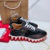 Christian Louboutin Men's Loubishark Sneakers In Black Leather Christian Louboutin Men's Loubishark Sneakers In Black Leather