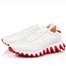 Christian Louboutin Men's Louis Orlato Flat Sneakers In Grey Suede Christian Louboutin Men's Louis Orlato Flat Sneakers In Grey Suede