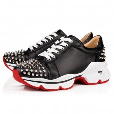 Christian Louboutin Women's Vrs 2018 Sneakers In Black Leather Christian Louboutin Women's Vrs 2018 Sneakers In Black Leather