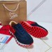 Christian Louboutin Women's Loubishark Sneakers In Blue/Red Suede Christian Louboutin Women's Loubishark Sneakers In Blue/Red Suede