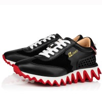 Christian Louboutin Women's Loubishark Sneakers In Black Leather Christian Louboutin Women's Loubishark Sneakers In Black Leather