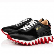 Christian Louboutin Women's Loubishark Sneakers In Black Leather Christian Louboutin Women's Loubishark Sneakers In Black Leather