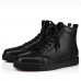 Christian Louboutin Louis Woman High-Top Sneakers In Black Leather Christian Louboutin Louis Woman High-Top Sneakers In Black Leather