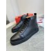Christian Louboutin Louis Woman High-Top Sneakers In Black Leather Christian Louboutin Louis Woman High-Top Sneakers In Black Leather