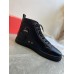 Christian Louboutin Louis Woman High-Top Sneakers In Black Leather Christian Louboutin Louis Woman High-Top Sneakers In Black Leather