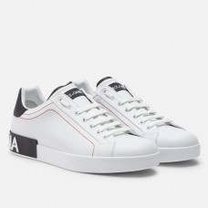 Dolce & Gabbana Men's Portofino Sneakers with Black Branded Dolce & Gabbana Men's Portofino Sneakers with Black Branded