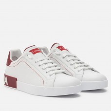 Dolce & Gabbana Men's Portofino Sneakers with Red Branded Dolce & Gabbana Men's Portofino Sneakers with Red Branded