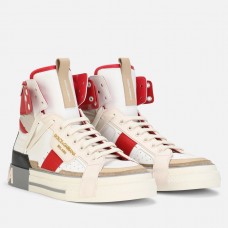 Dolce & Gabbana Men's Red Custom 2.Zero High-top Sneakers Dolce & Gabbana Men's Red Custom 2.Zero High-top Sneakers