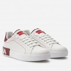Dolce & Gabbana Women's Portofino Sneakers with Red Branded Dolce & Gabbana Women's Portofino Sneakers with Red Branded
