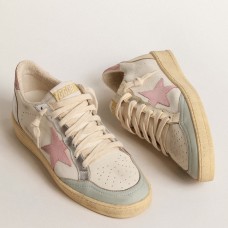 Golden Goose Women's Ball Star Sneakers with Pink Star and Heel Tab Golden Goose Women's Ball Star Sneakers with Pink Star and Heel Tab