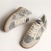 Golden Goose Women's Ball Star Sneakers in Silver Glitter and Suede Golden Goose Women's Ball Star Sneakers in Silver Glitter and Suede