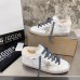 Golden Goose Women's Super-Star Shearling Sneakers with Leopard Laces Golden Goose Women's Super-Star Shearling Sneakers with Leopard Laces