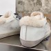 Golden Goose Women's Super-Star Shearling Sneakers with Leopard Laces Golden Goose Women's Super-Star Shearling Sneakers with Leopard Laces