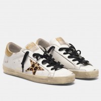 Golden Goose Women's Super-Star Sneakers with Leopard Star Golden Goose Women's Super-Star Sneakers with Leopard Star