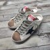 Golden Goose Women's Super-Star Sabots with Blue Glitter Star Golden Goose Women's Super-Star Sabots with Blue Glitter Star