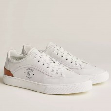 Hermes Men's Get Sneakers in White Calfskin Hermes Men's Get Sneakers in White Calfskin