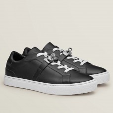 Hermes Men's Day Sneakers in Black Leather Hermes Men's Day Sneakers in Black Leather