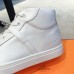Hermes Men's Daydream High-top Sneakers in White Leather Hermes Men's Daydream High-top Sneakers in White Leather