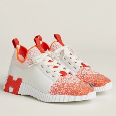 Hermes Men's Depart Sneakers in Orange Gradient Knit Hermes Men's Depart Sneakers in Orange Gradient Knit