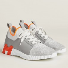 Hermes Men's Depart Sneakers in Grey Gradient Knit Hermes Men's Depart Sneakers in Grey Gradient Knit