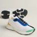 Hermes Heros Sneakers in White Knit and Blue Suede Hermes Heros Sneakers in White Knit and Blue Suede