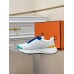 Hermes Heros Sneakers in White Knit and Blue Suede Hermes Heros Sneakers in White Knit and Blue Suede