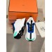 Hermes Heros Sneakers in White Knit and Blue Suede Hermes Heros Sneakers in White Knit and Blue Suede