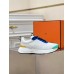 Hermes Heros Sneakers in White Knit and Blue Suede Hermes Heros Sneakers in White Knit and Blue Suede