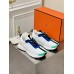Hermes Heros Sneakers in White Knit and Blue Suede Hermes Heros Sneakers in White Knit and Blue Suede
